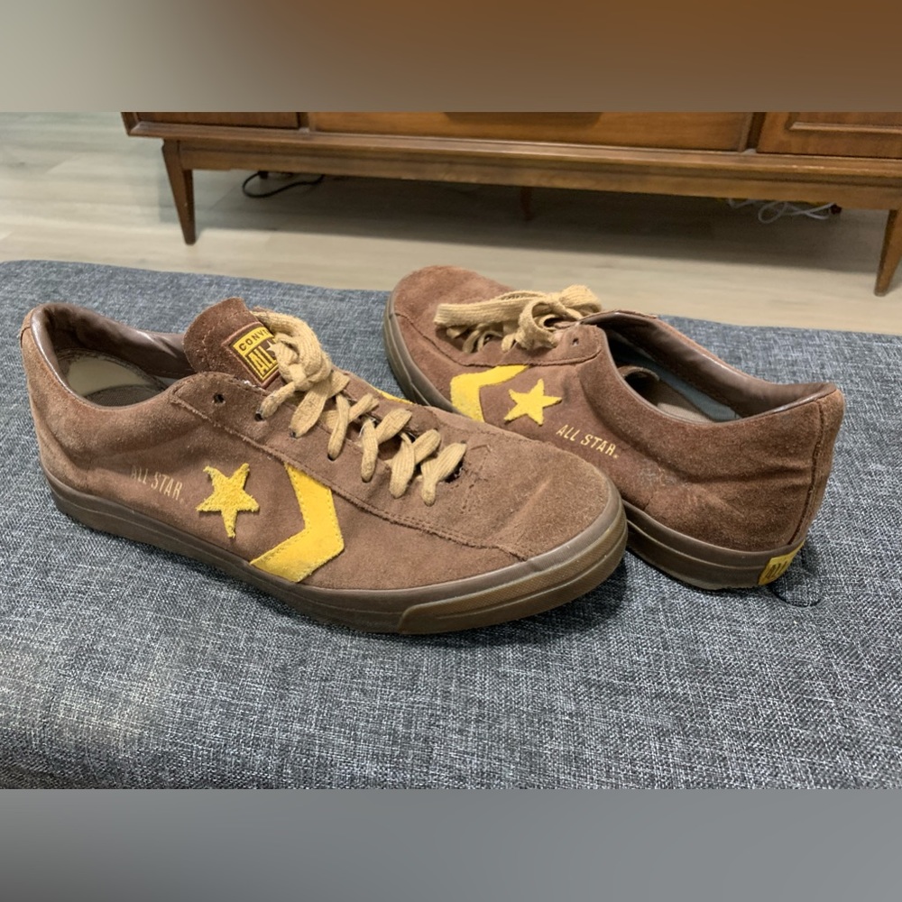 Vintage Brown and Yellow Suede Converse All Star Sneakers Men’s 11